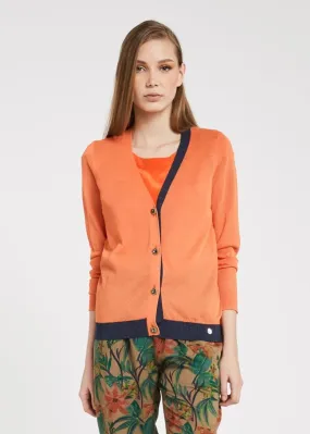Cardigan in viscosa color block