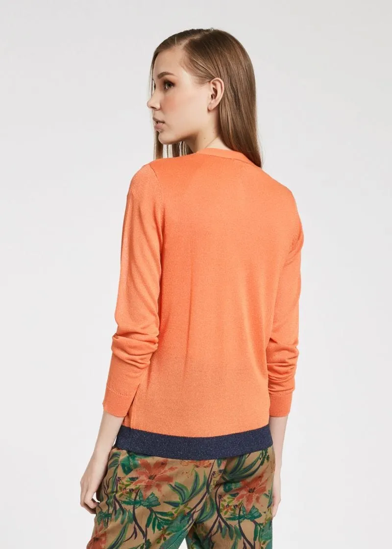 Cardigan in viscosa color block