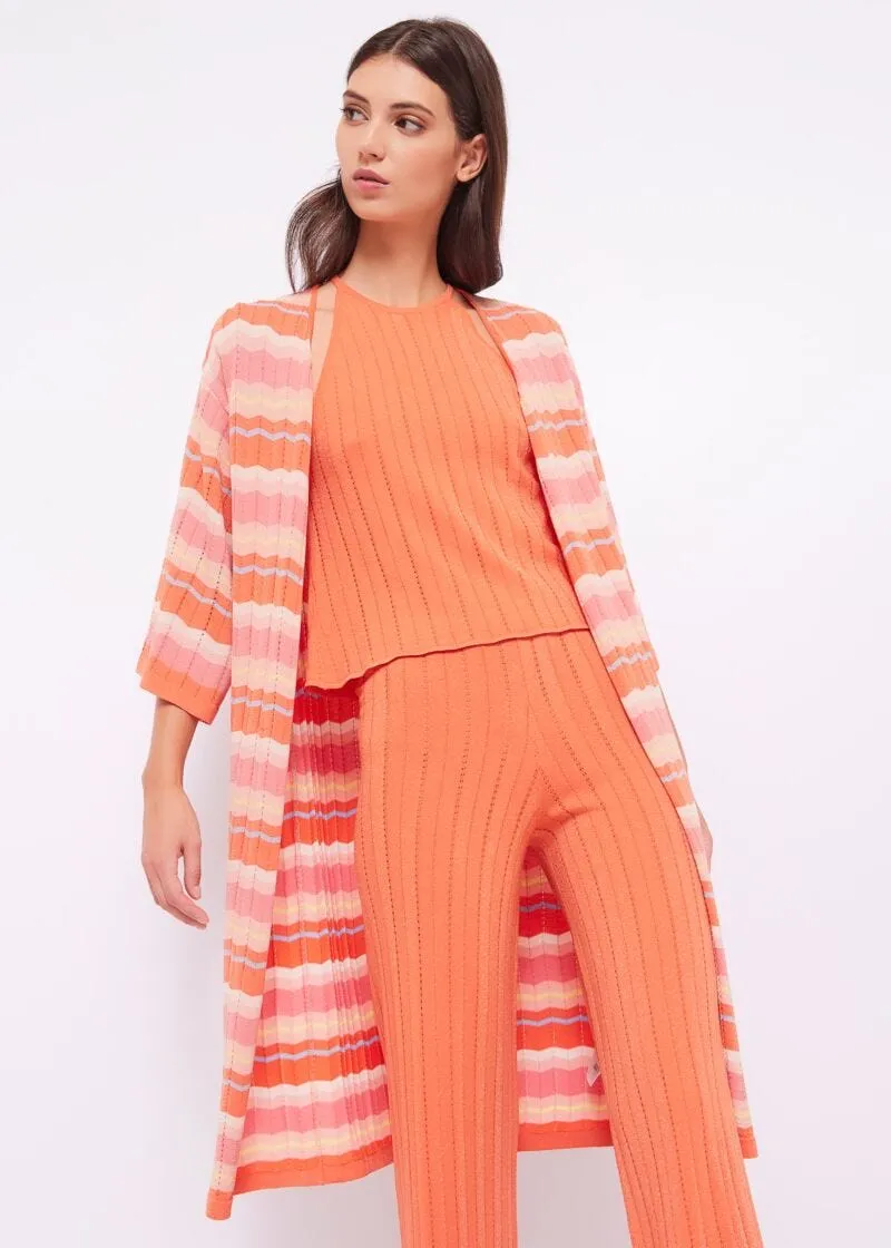 Cardigan lungo jacquard