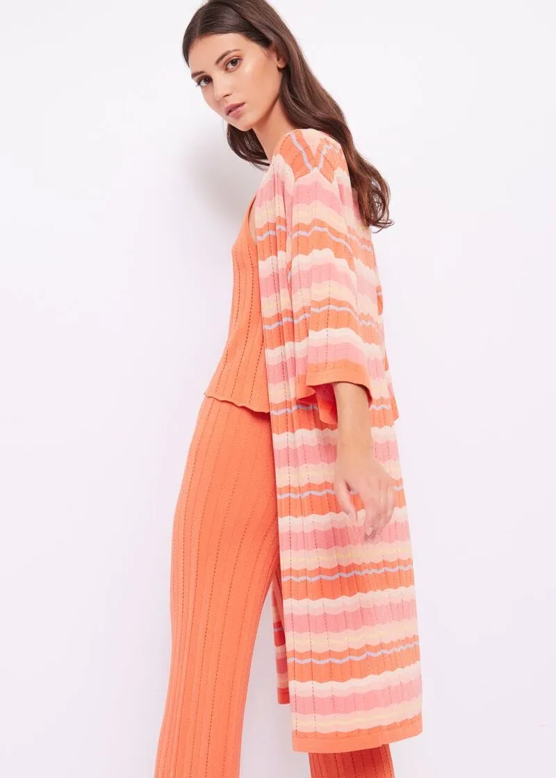Cardigan lungo jacquard