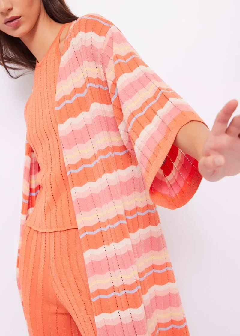 Cardigan lungo jacquard