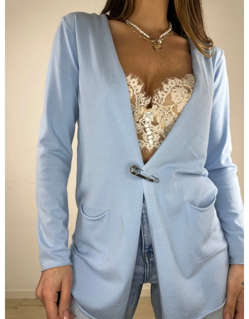CARDIGAN PRIMAVERILE MORY AZZURRO