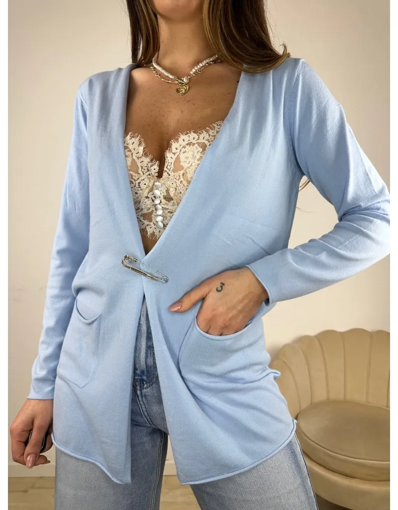 CARDIGAN PRIMAVERILE MORY AZZURRO