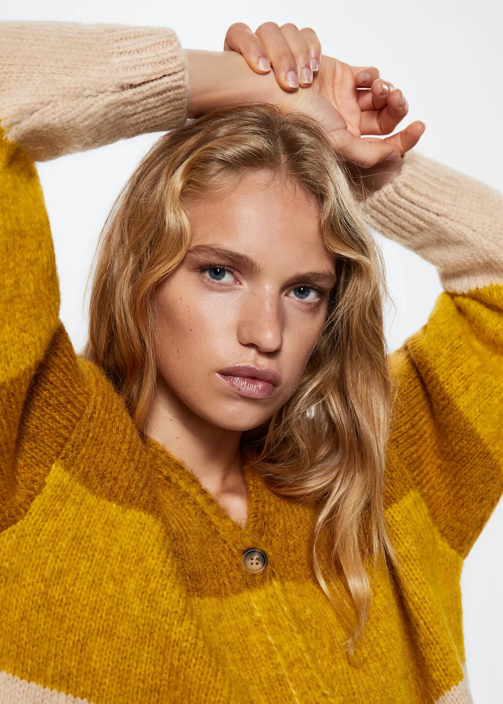 Cardigan righe bottoni