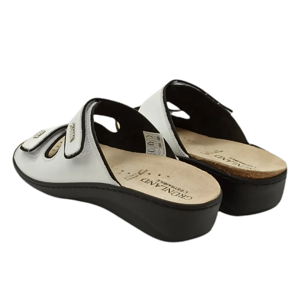 Ciabatta donna pelle Grunland CE0186 68ESTA BIANCO