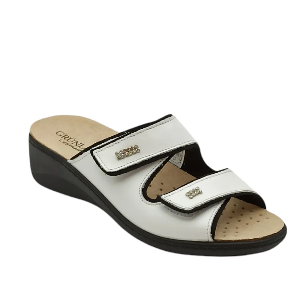 Ciabatta donna pelle Grunland CE0186 68ESTA BIANCO