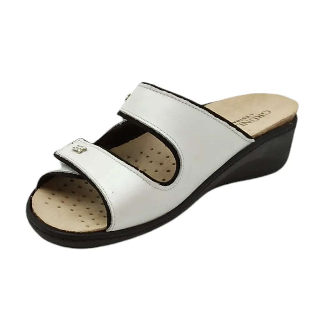 Ciabatta donna pelle Grunland CE0186 68ESTA BIANCO