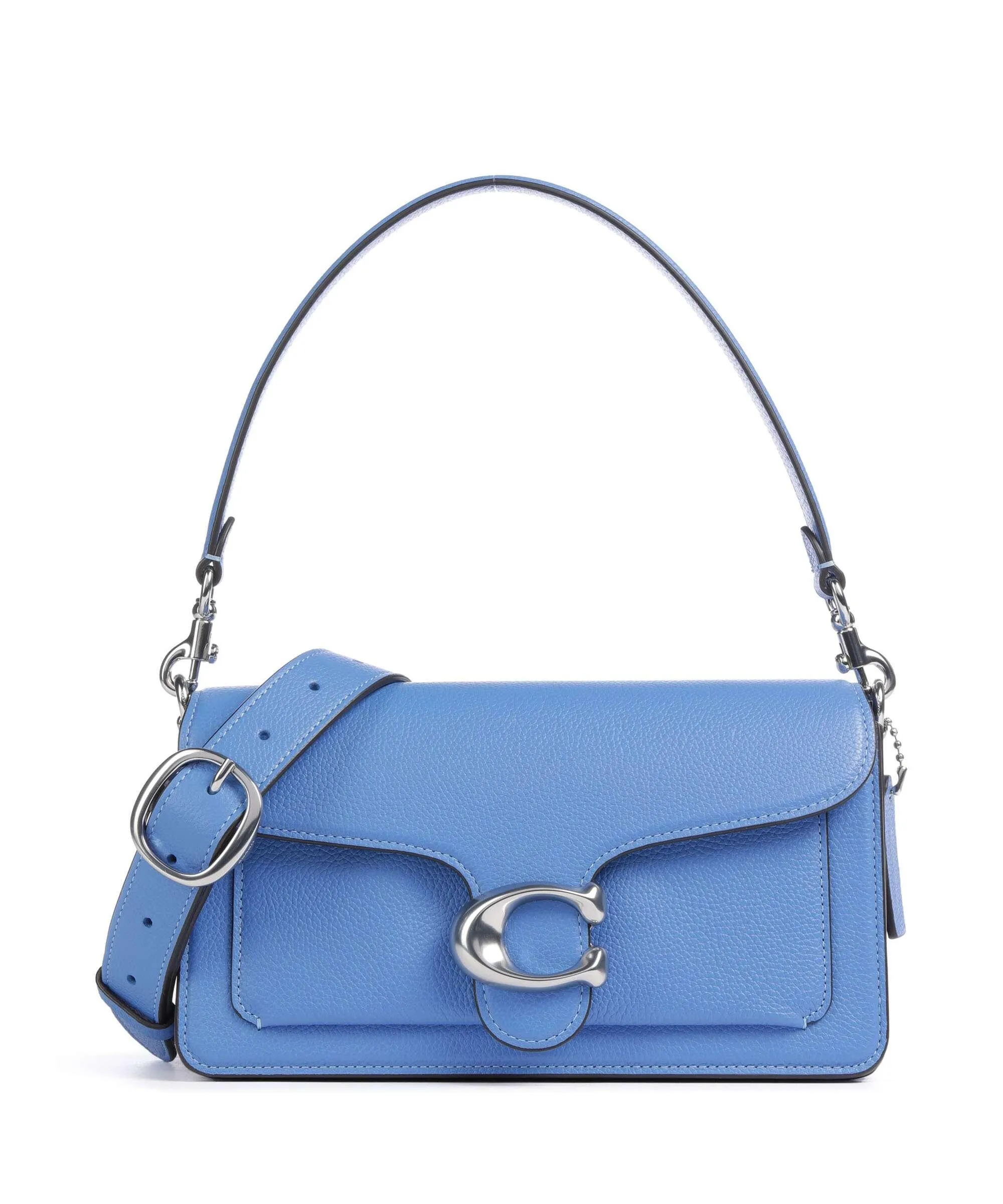  Coach Tabby 26 Borsa a spalla pelle granulata blu  