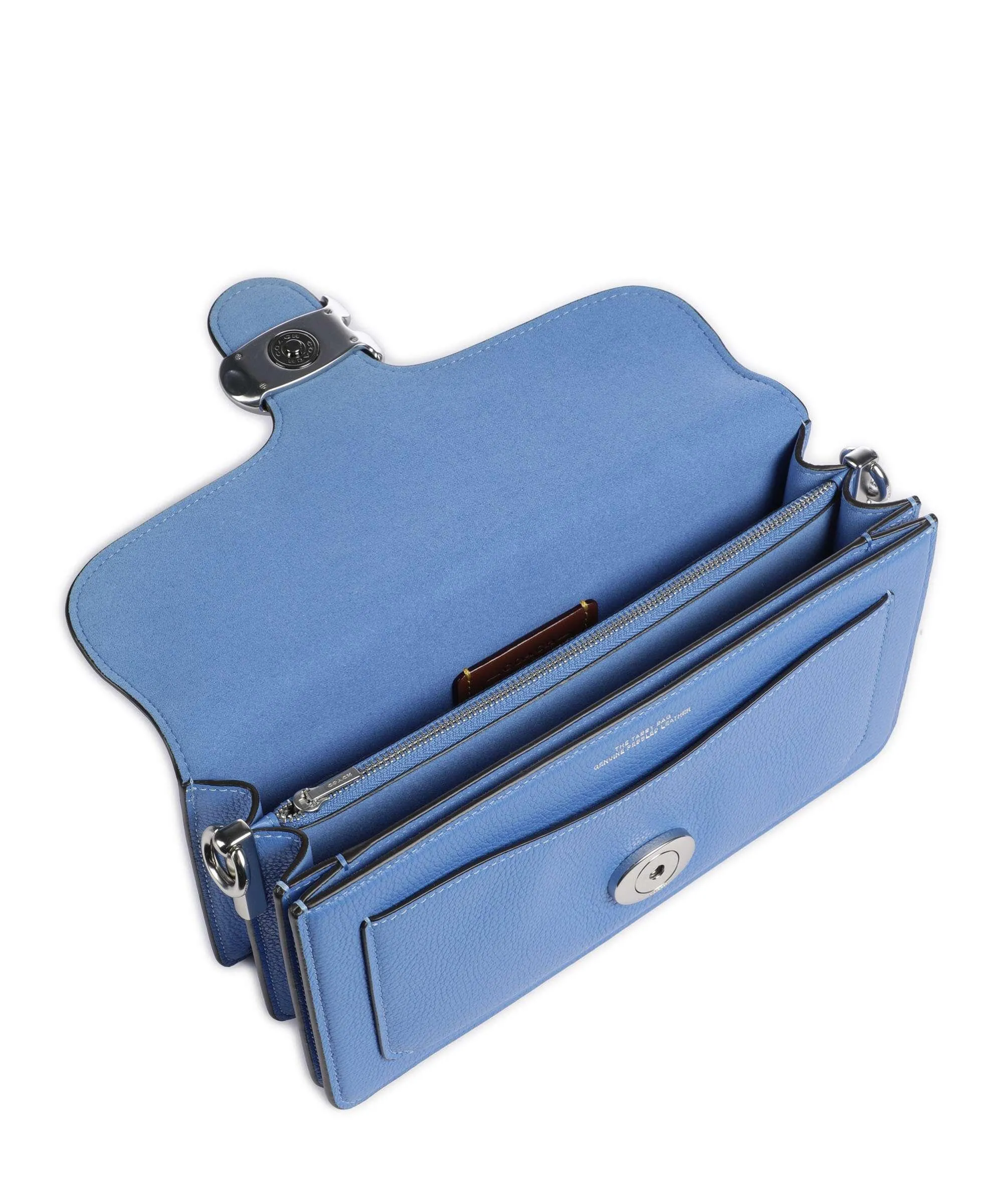  Coach Tabby 26 Borsa a spalla pelle granulata blu  