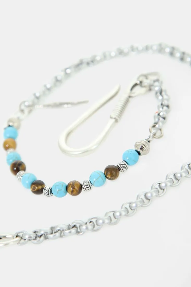 Collana con catena e pietre colorate