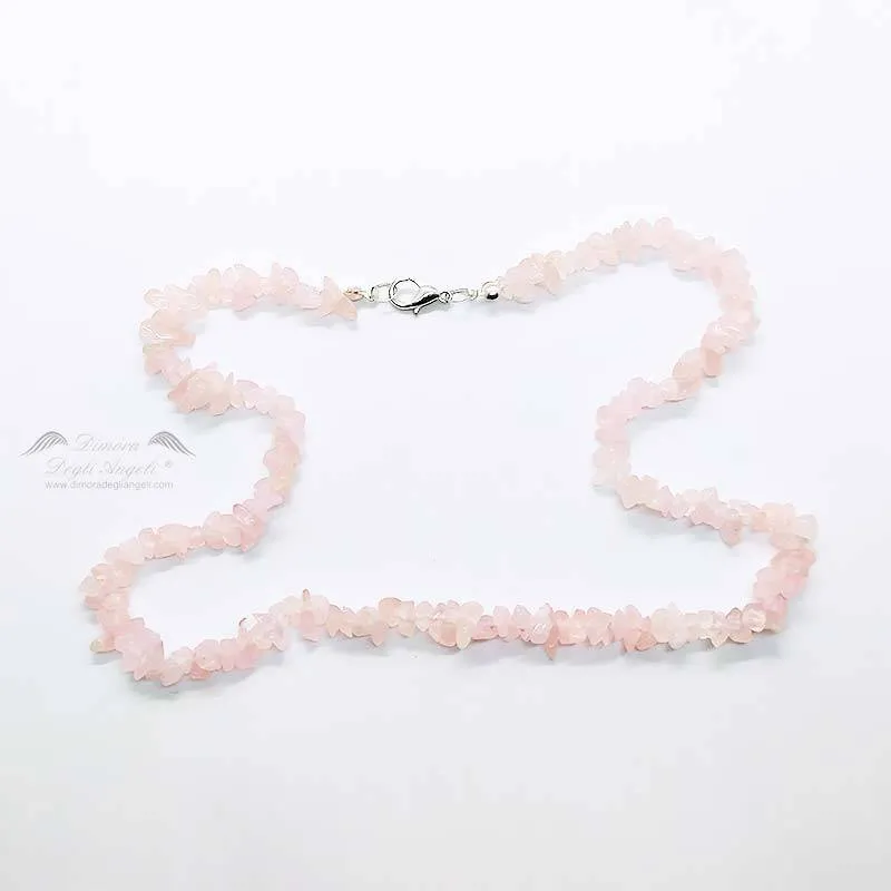 Collana con Pietre di Quarzo Rosa Grezzo 2306