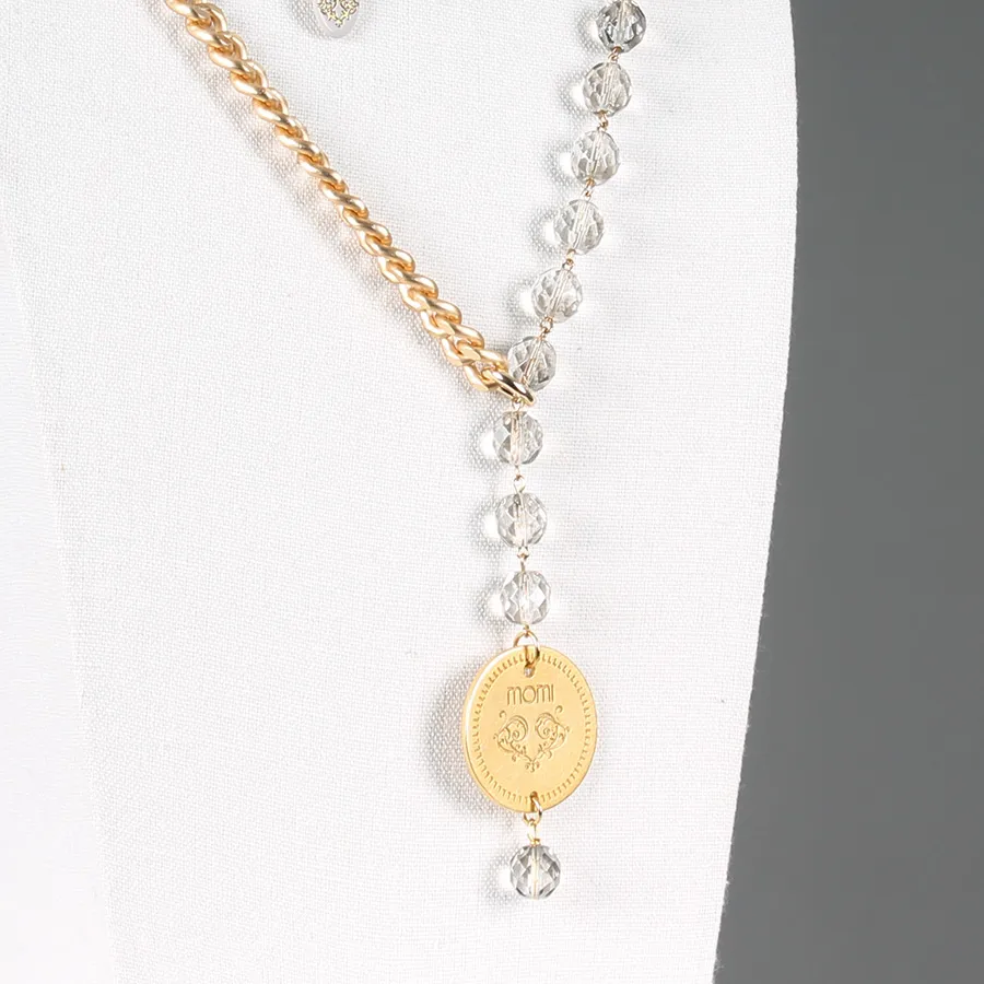 Collana Francesca medaglia oro/champagne