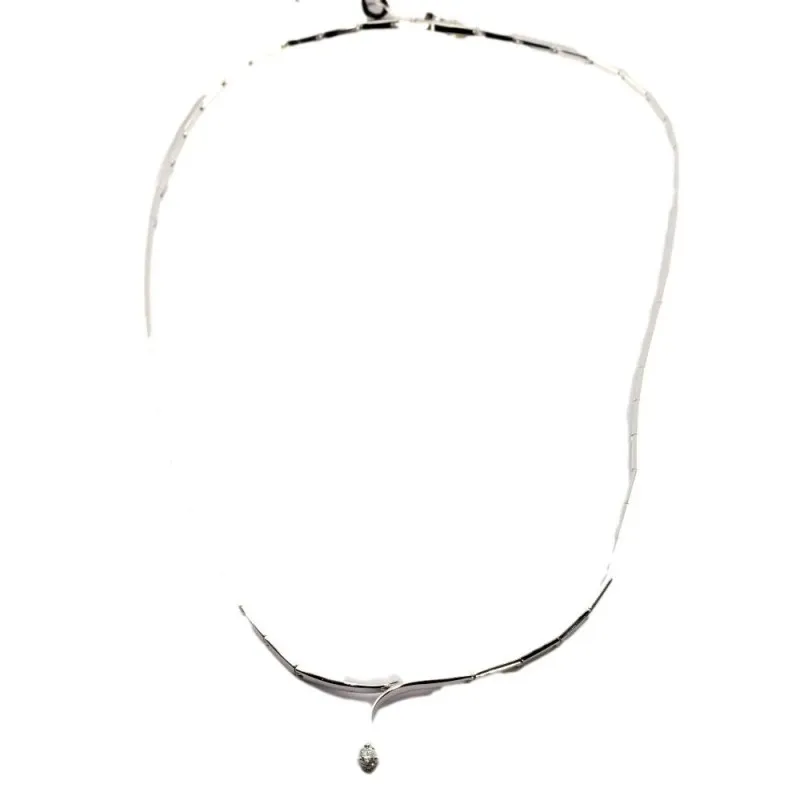 collana rigida donna Recarlo zq601-b in oro 750 bianco con diamanti  