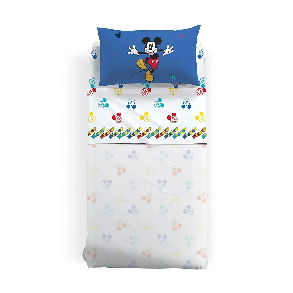 completo lenzuola singolo mickey retro disney caleffi 