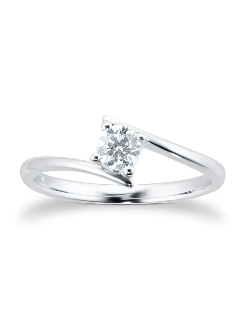 Contrariè Per Matrimonio con Diamante 1 carato in Oro Bianco 18k
