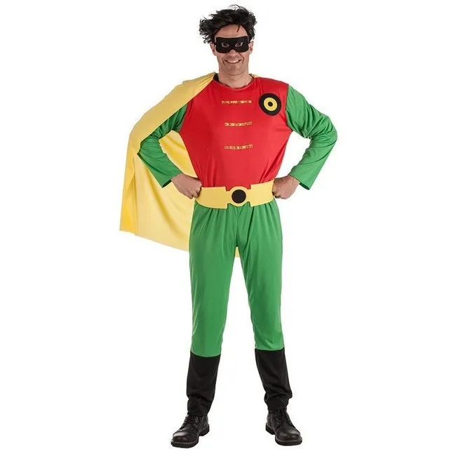 Costume da supereroe rosso e verde per uomo