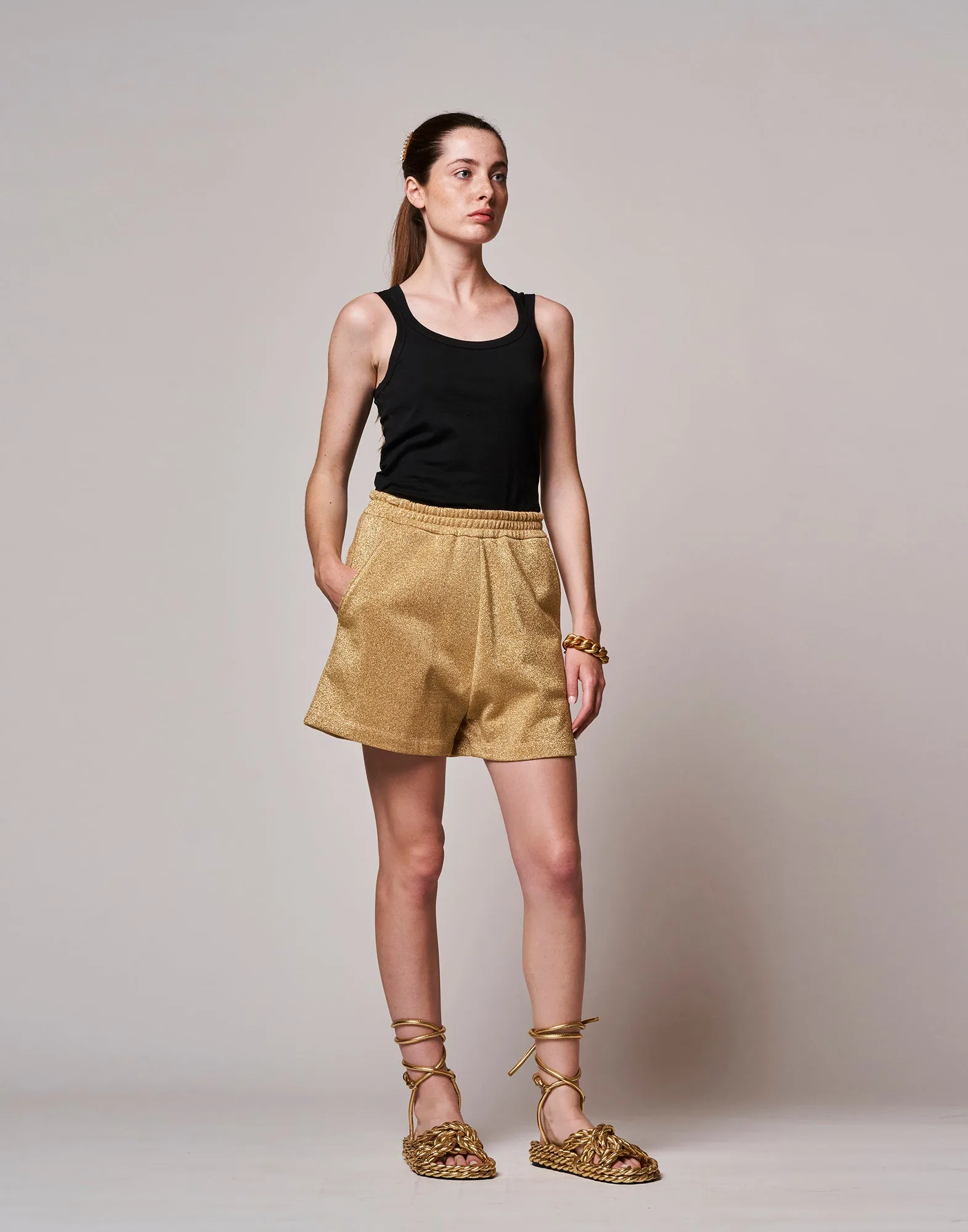 DOUUOD Shorts in Felpa Lurex