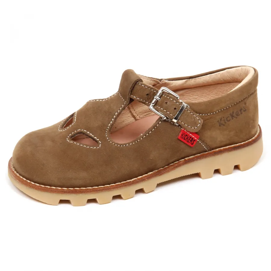 E6416 sandalo bimbo beige/green KICKERS SAND scarpe nabuk shoe baby kid boy