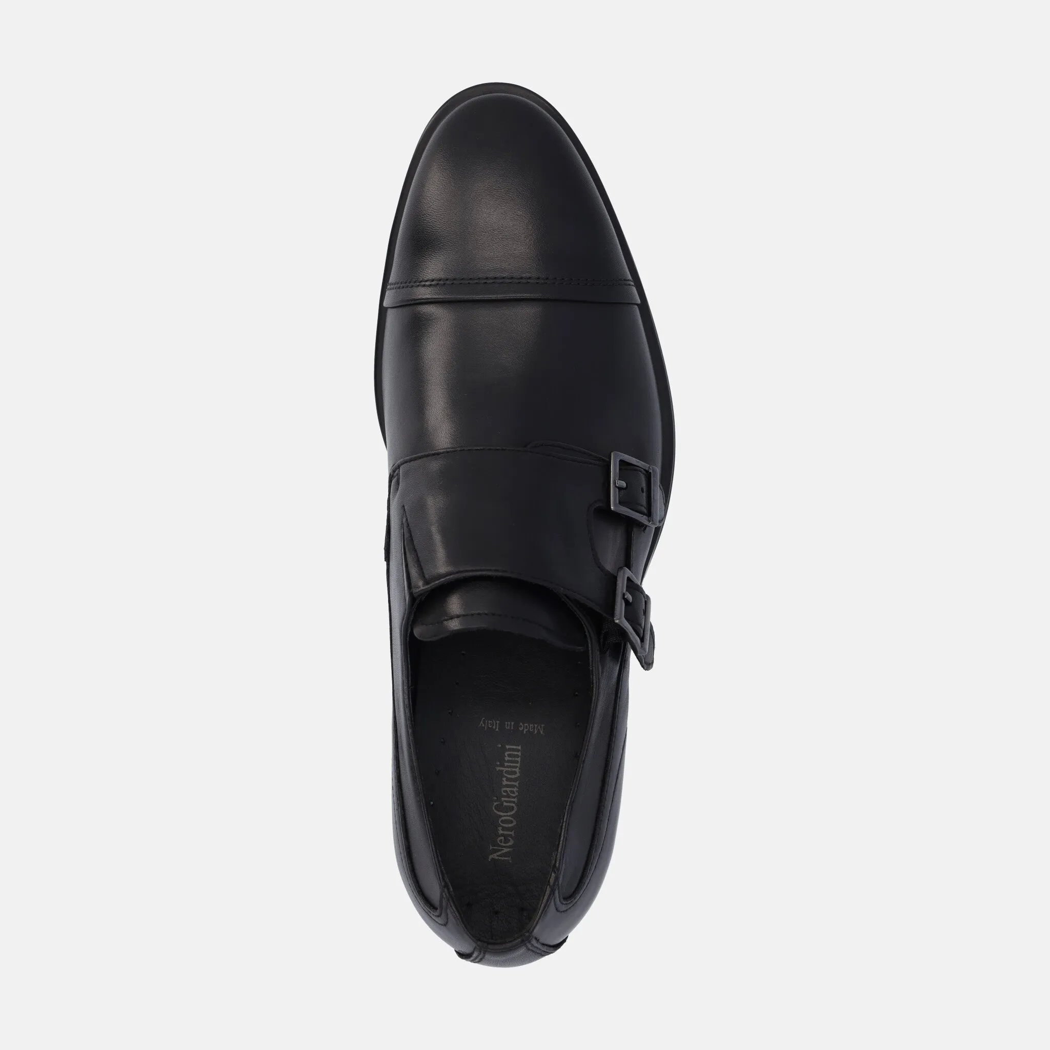 Elegante uomo Nero Giardini con doppia fibbia