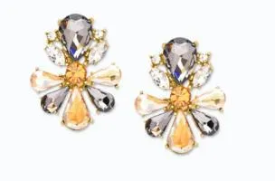 Eleganti orecchini con strass, neri