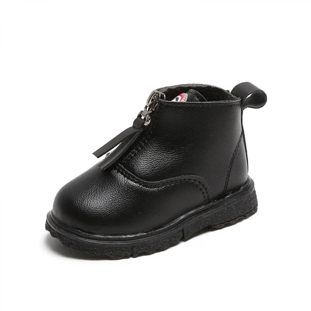 Eleganti stivali con cerniera frontale per bambini stivali corti per neonati nuovi stivali invernali in peluche antiscivolo per