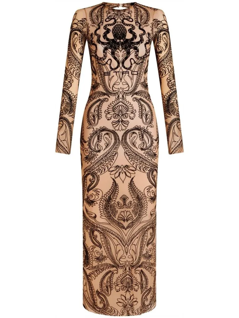 etro Abito in tulle floccato