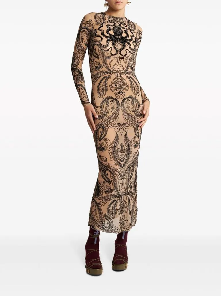 etro Abito in tulle floccato
