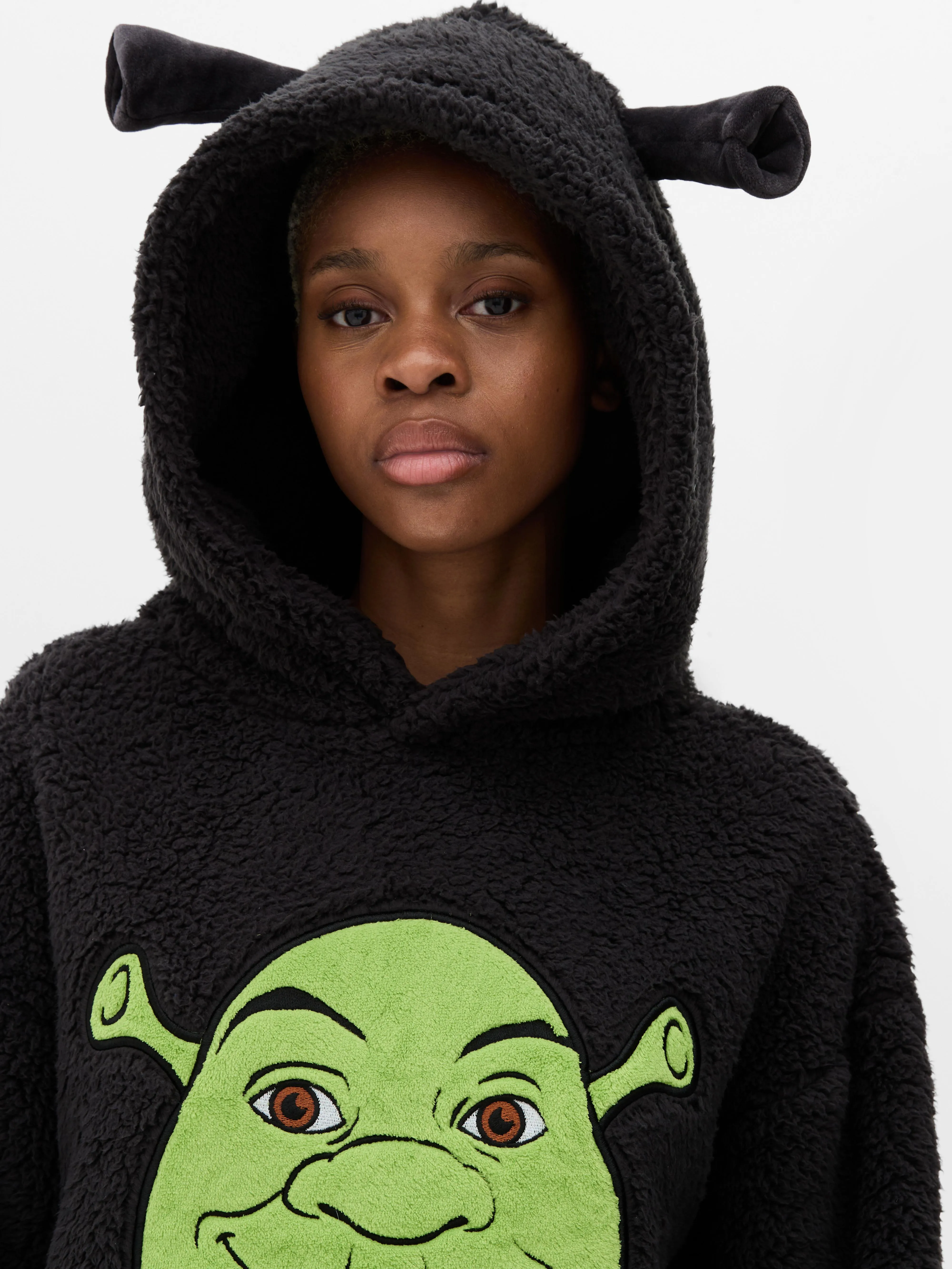 Felpa con cappuccio in pile coordinata Shrek