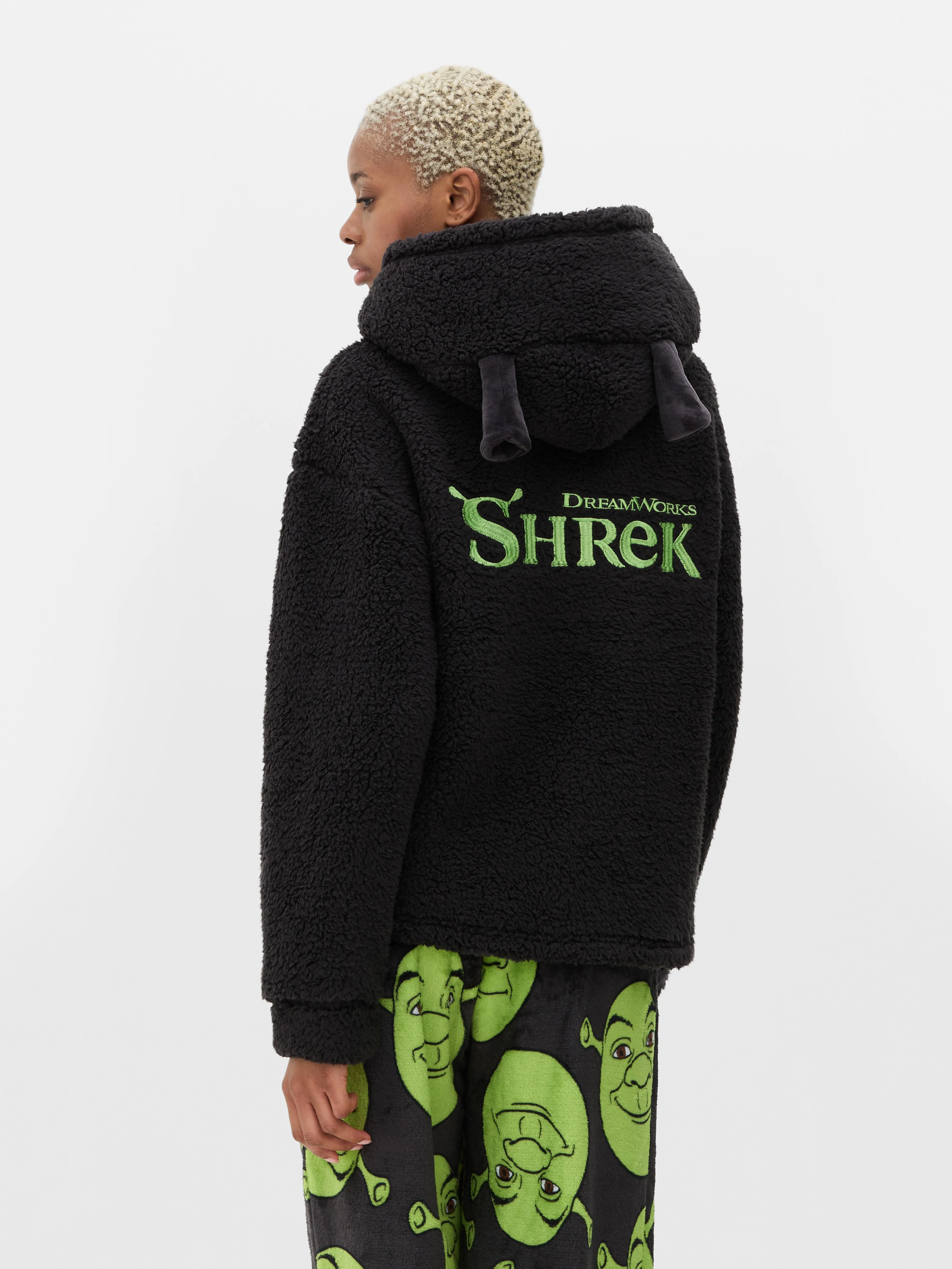 Felpa con cappuccio in pile coordinata Shrek