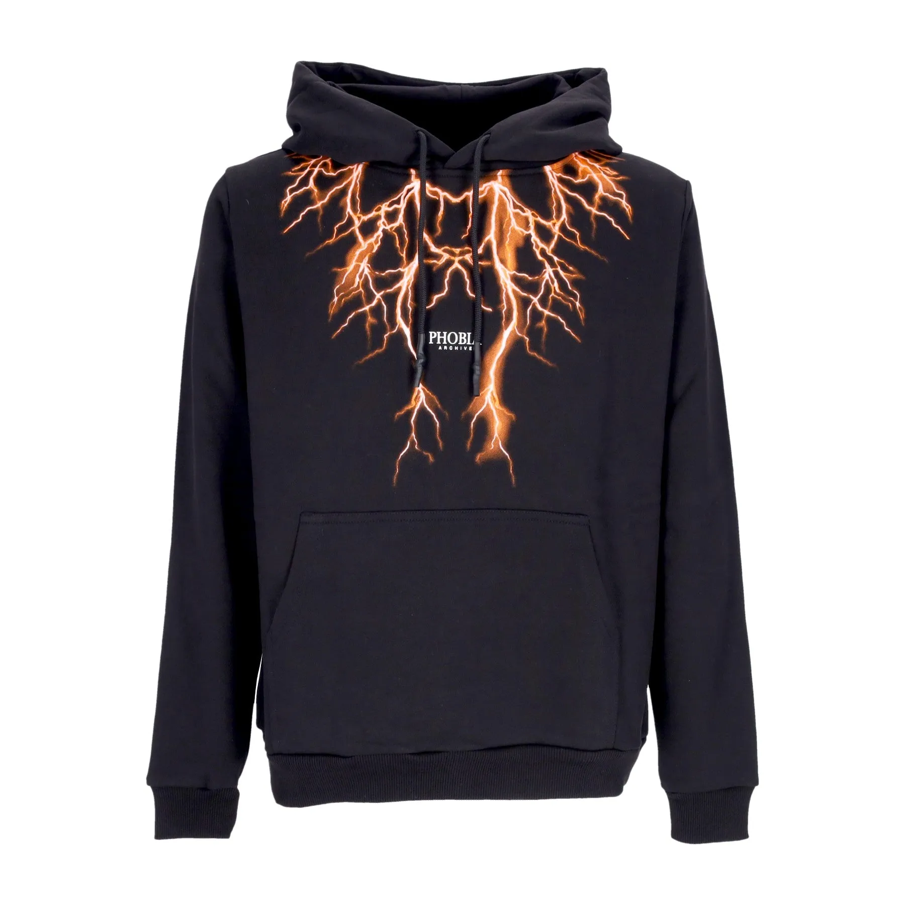 Felpa Leggera Cappuccio Uomo Lightning Balaclava Hoodie Black/orange