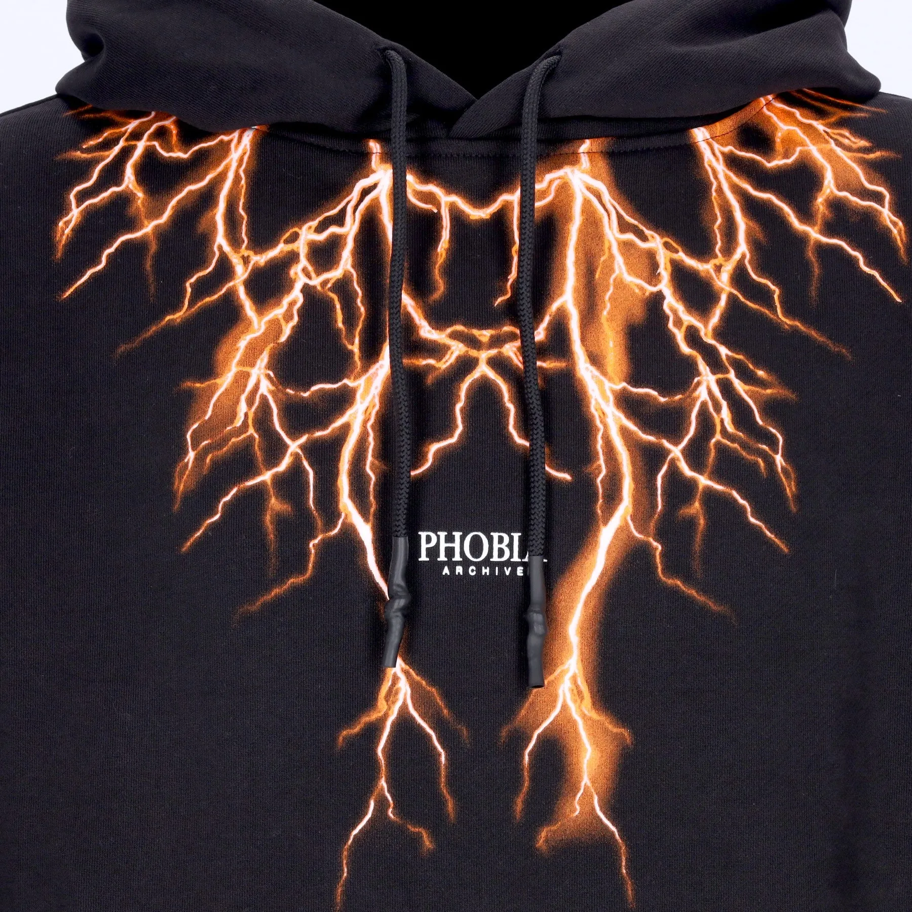 Felpa Leggera Cappuccio Uomo Lightning Balaclava Hoodie Black/orange