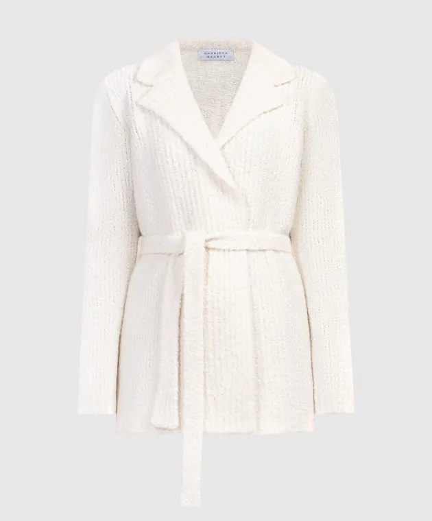 Gabriela Hearst Cardigan Coles in lana e seta bianca 1239610A008