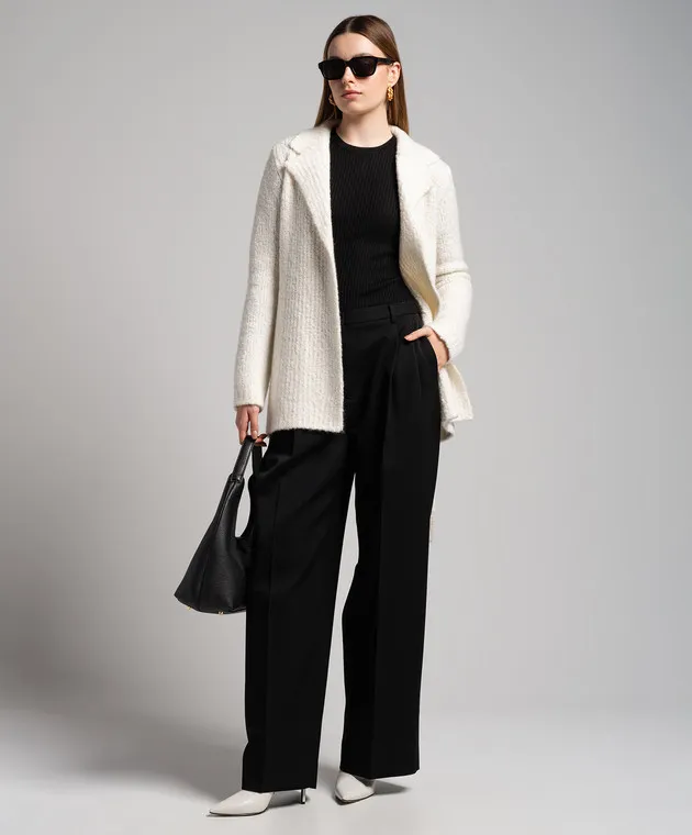 Gabriela Hearst Cardigan Coles in lana e seta bianca 1239610A008