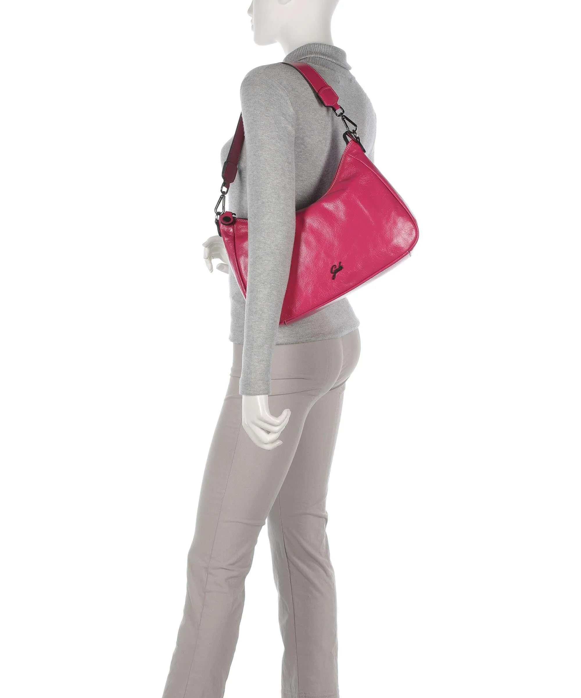  Gabs Isabel M Borsa hobo pelle di vitello grana pink  