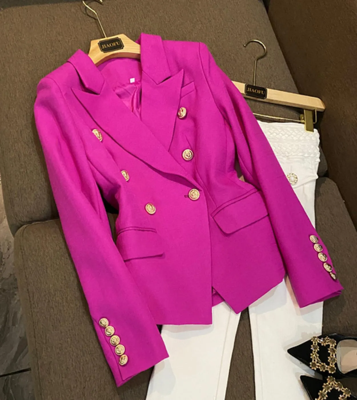Giacca blazer da donna di nuova moda di alta qualità Giacca doppiopetto da donna Taglie forti Abbigliamento da donna Nuovi blaze