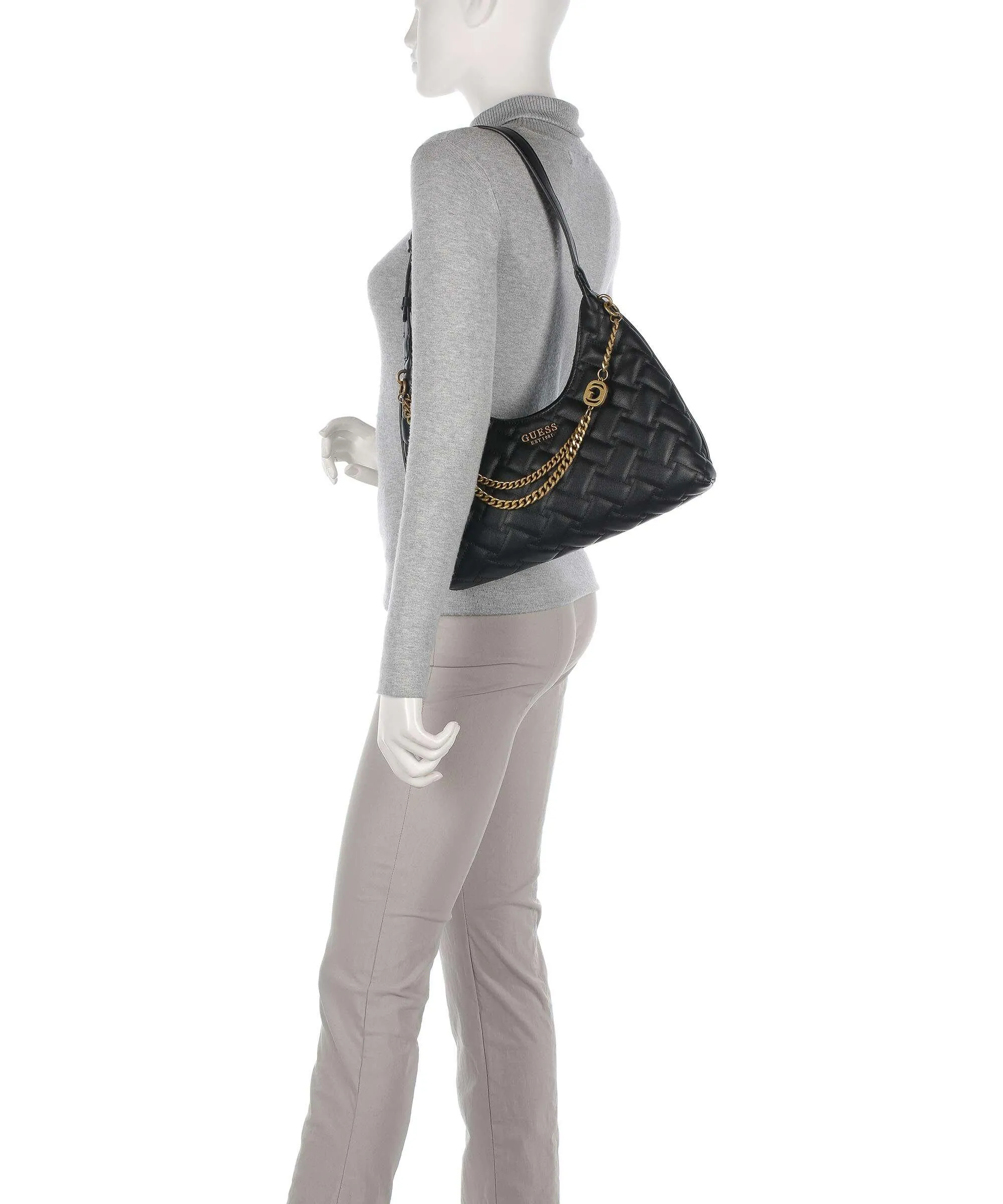 Guess Gracelynn Borsa hobo pelle sintetica nero  