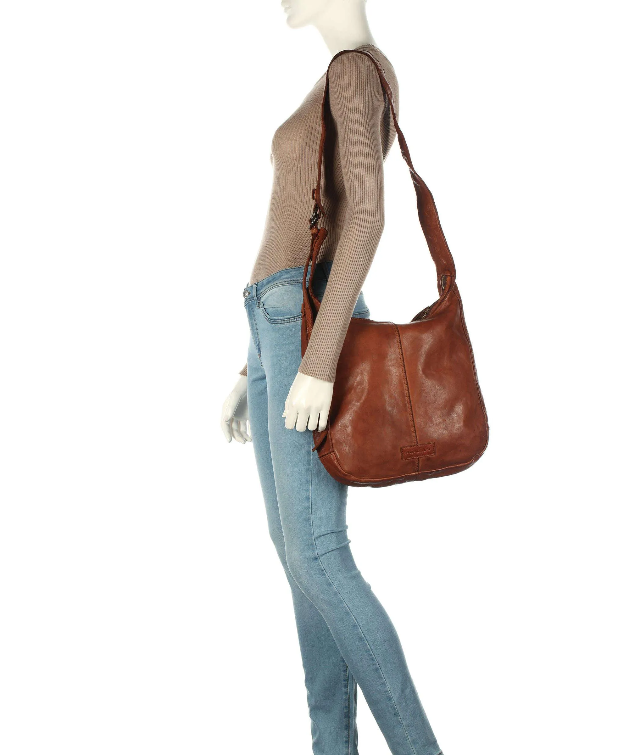 Harold's Submarine Borsa hobo morbida pelle bovina cognac  
