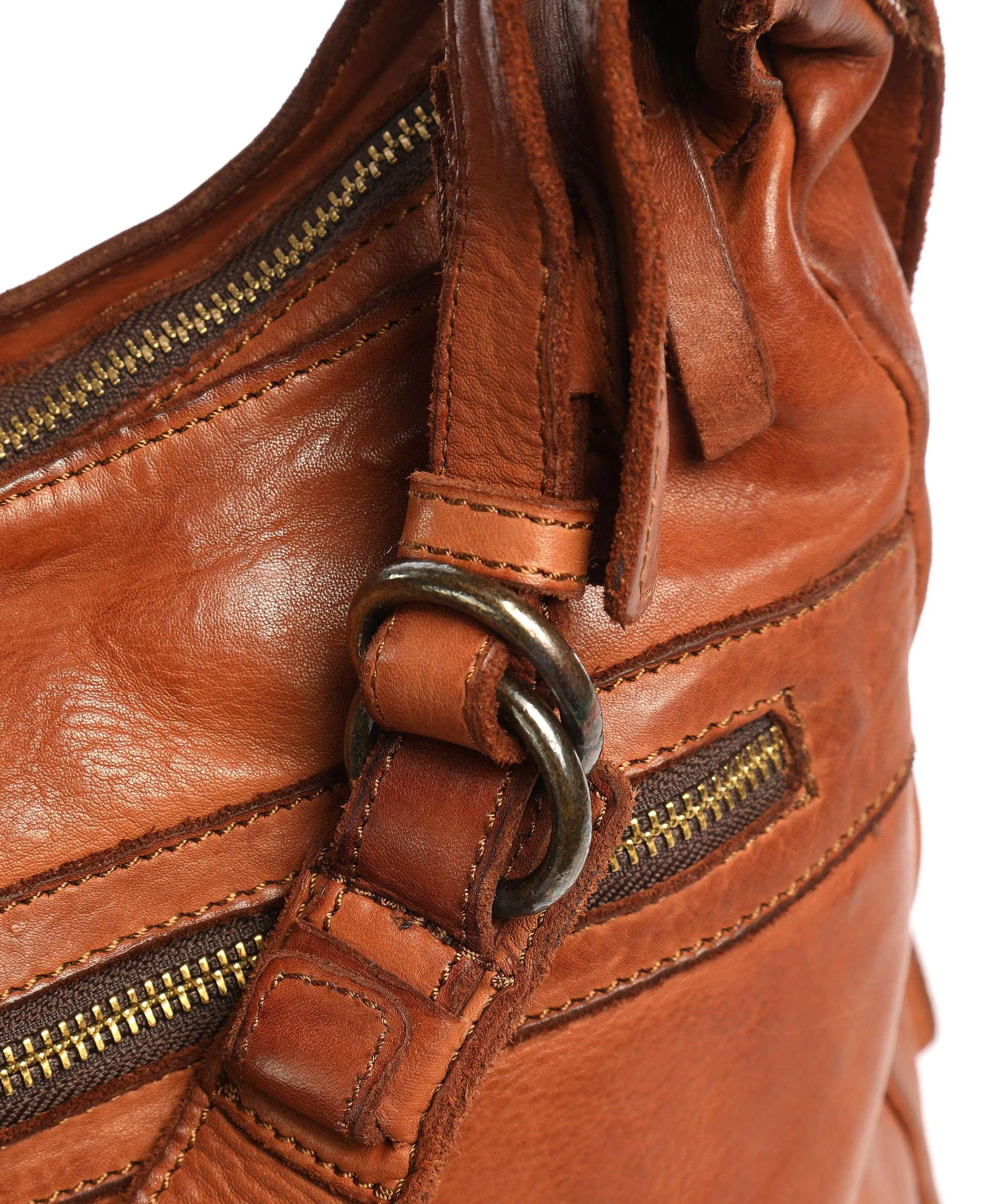  Harold's Submarine Borsa hobo morbida pelle bovina cognac  
