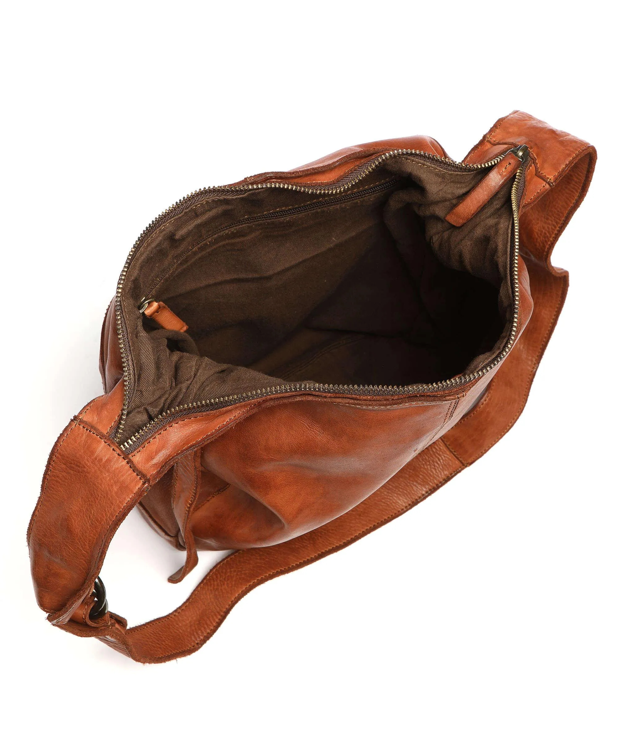  Harold's Submarine Borsa hobo morbida pelle bovina cognac  