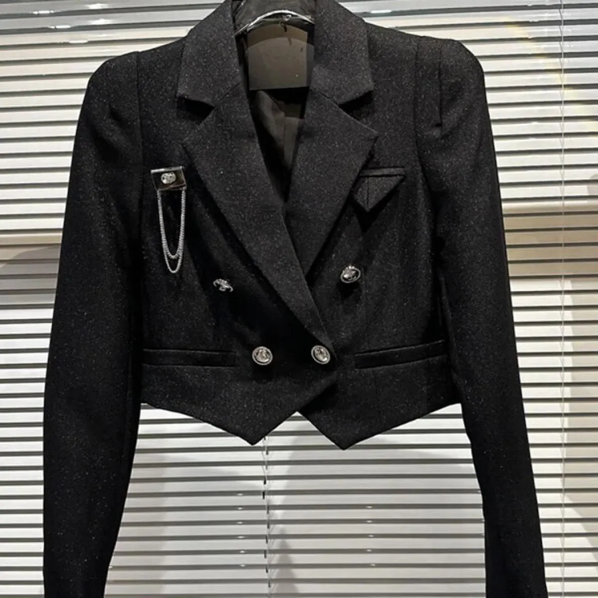 High Street Newest 2023 Autunno Inverno Designer Jacket Giacca da donna impreziosita con spilla doppiopetto