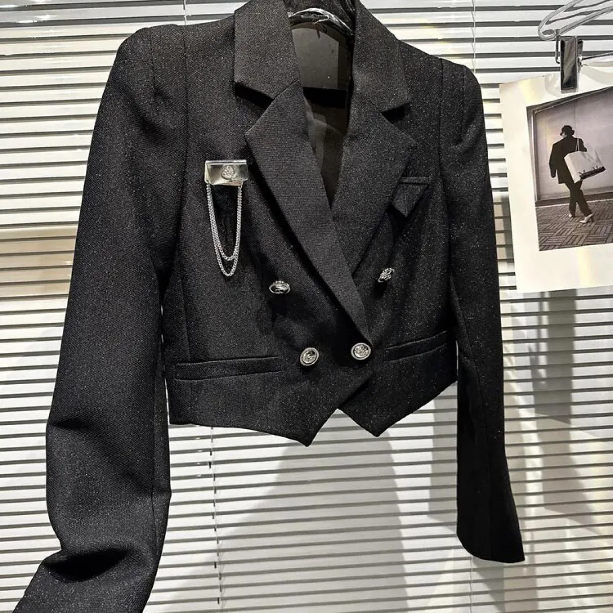 High Street Newest 2023 Autunno Inverno Designer Jacket Giacca da donna impreziosita con spilla doppiopetto