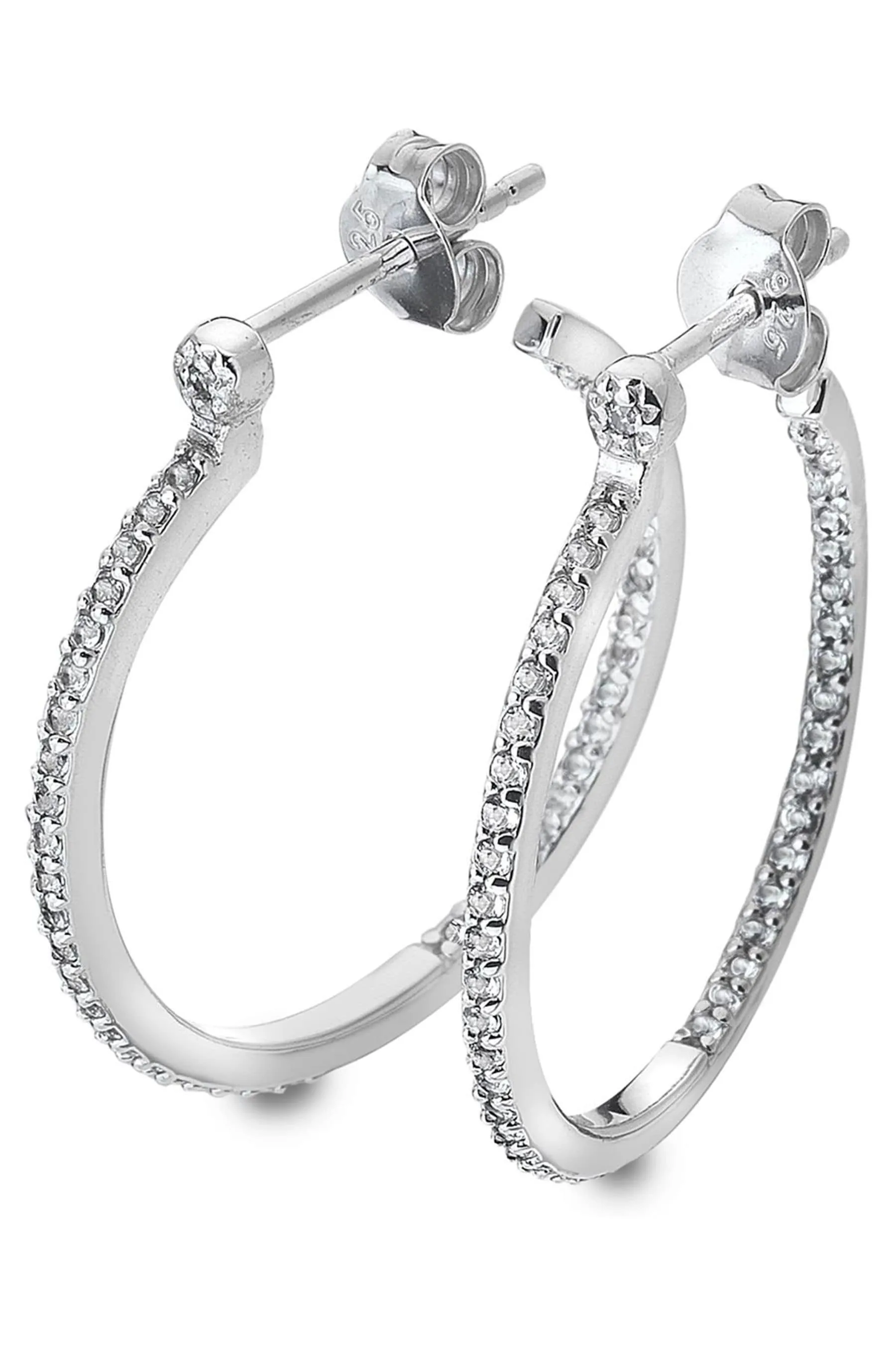 Hot Diamonds Argento - Topaz - Orecchini a cerchio con Bianco tono su tono