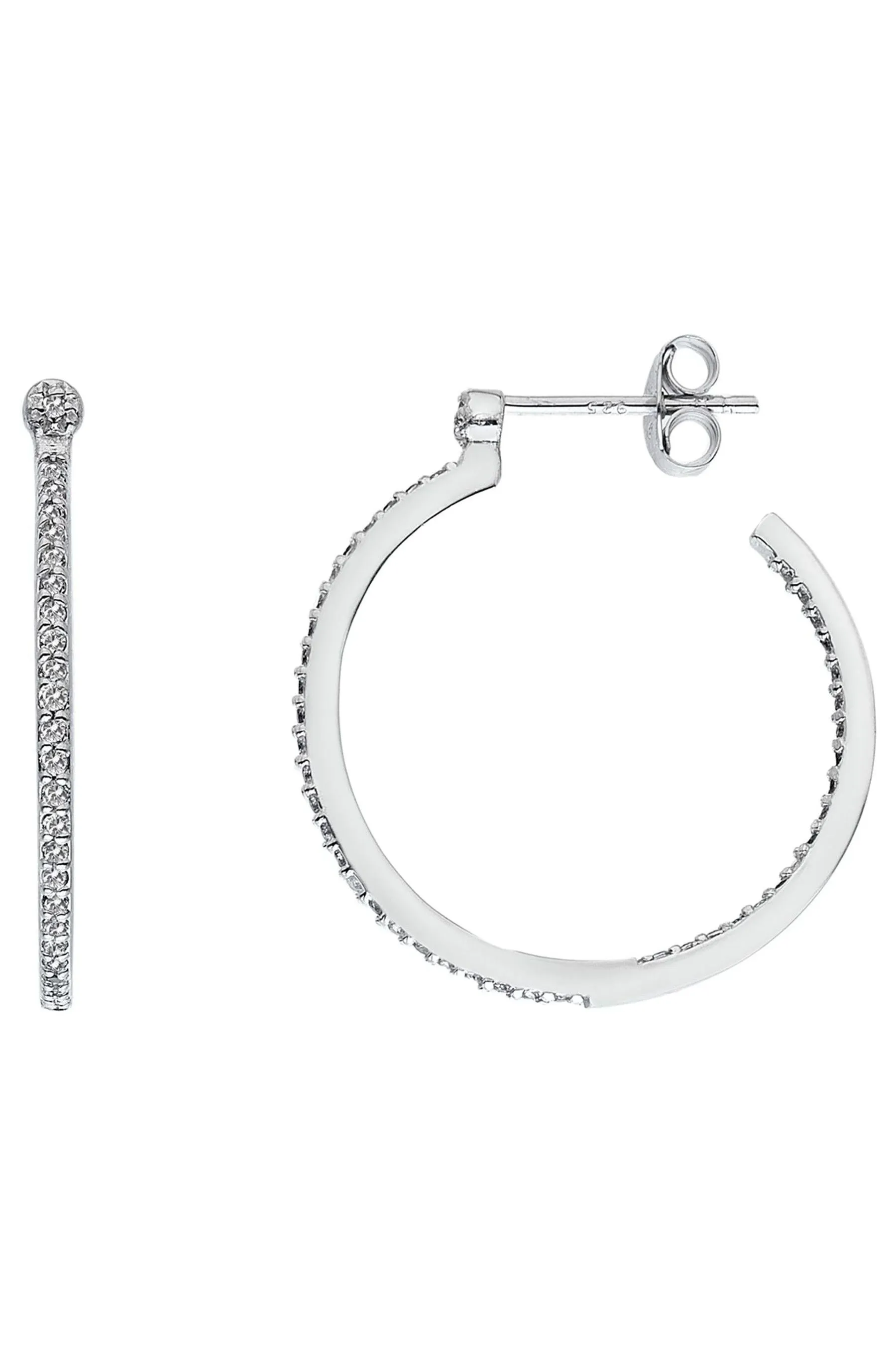 Hot Diamonds Argento - Topaz - Orecchini a cerchio con Bianco tono su tono