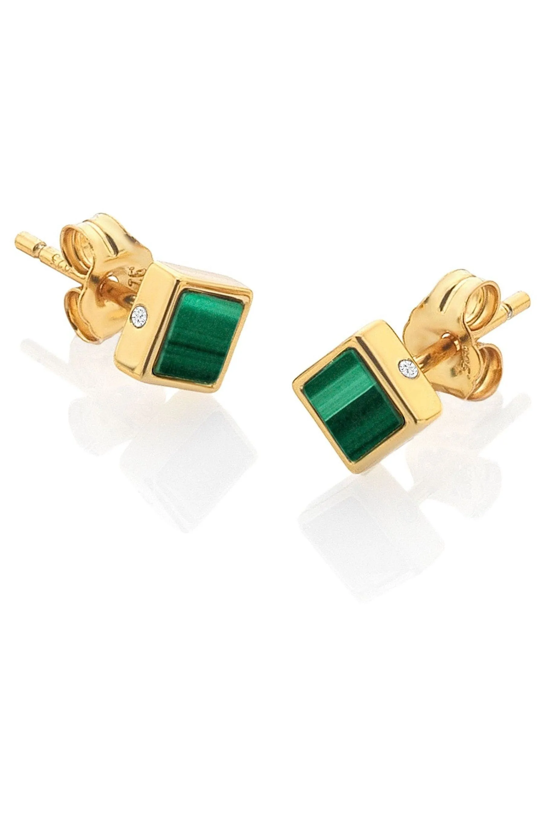 Hot Diamonds HD X JJ Oro tono su tono - Revive - Orecchini a bottone squadrati
