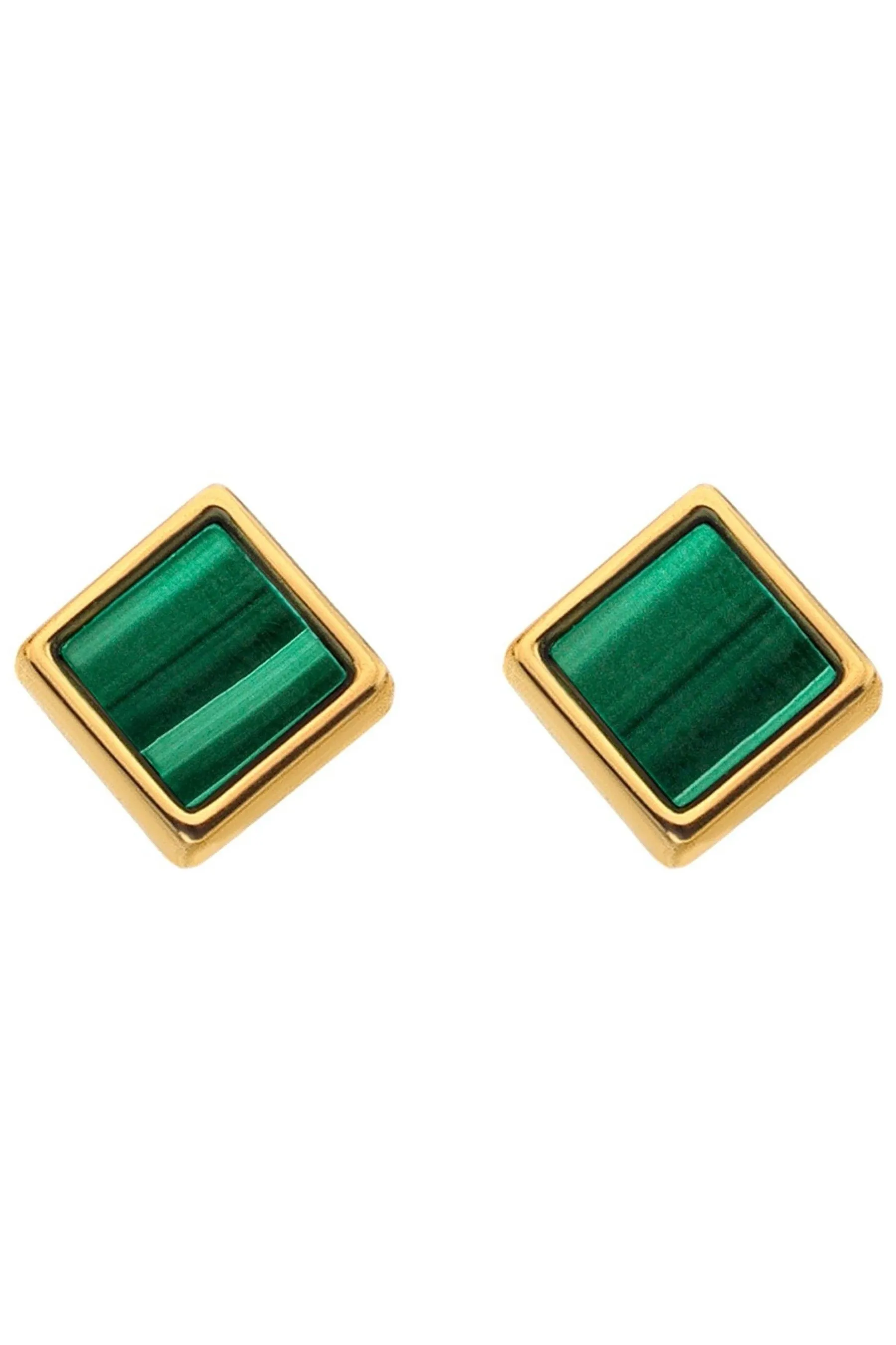 Hot Diamonds HD X JJ Oro tono su tono - Revive - Orecchini a bottone squadrati