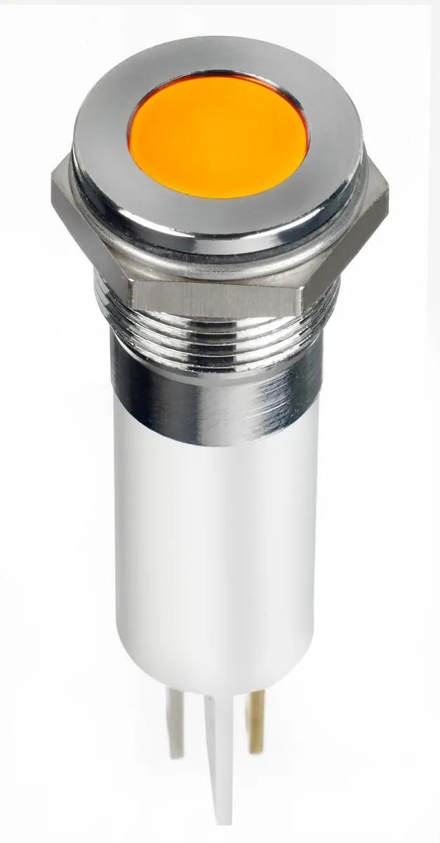 Indicatore da pannello RS PRO Arancione  a LED, 220V ca, IP67, A filo, foro da 12mm