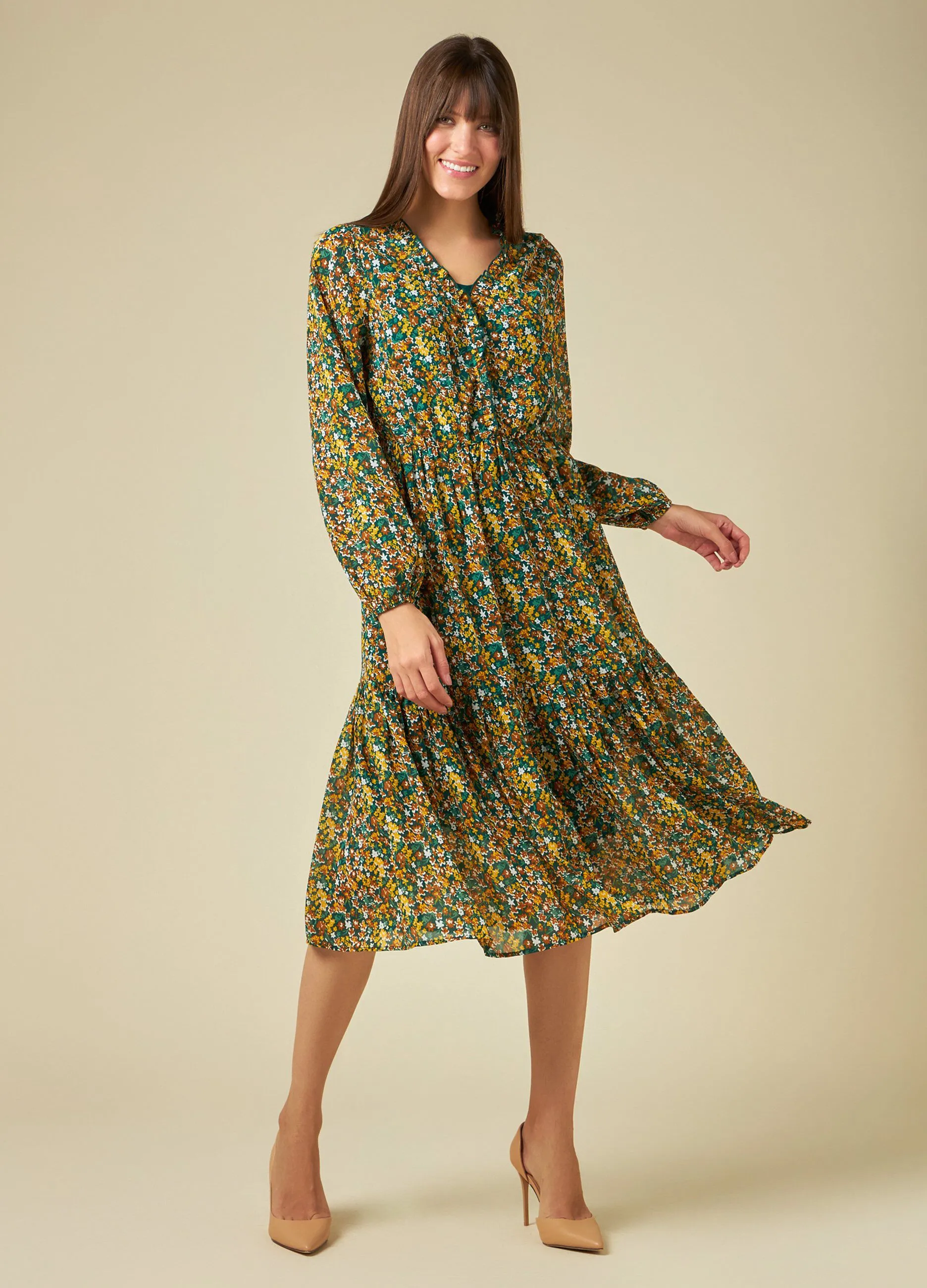 IWIE  Abito lungo con balza donna
