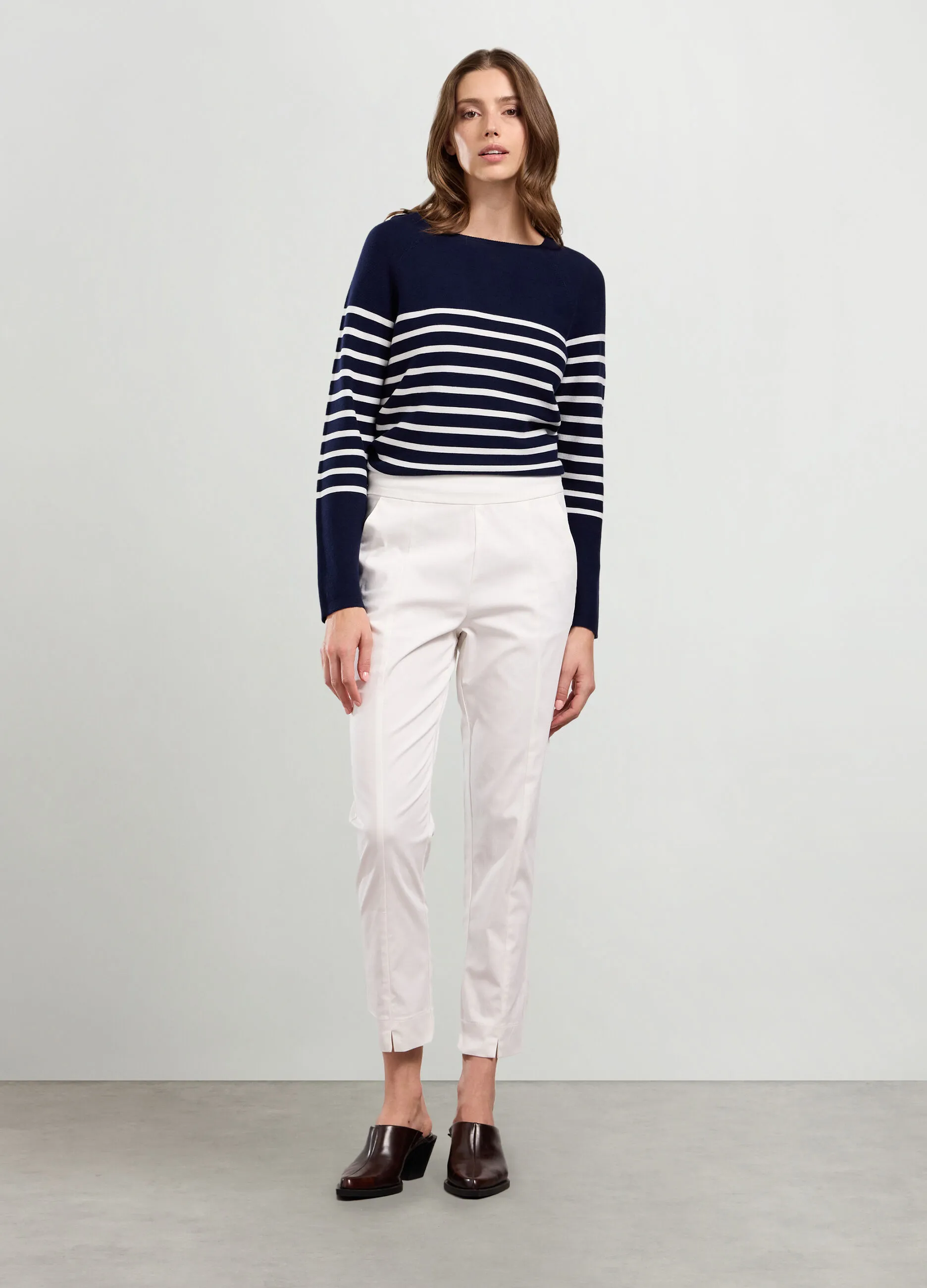 IWIE  Pantaloni in raso di cotone stretch donna