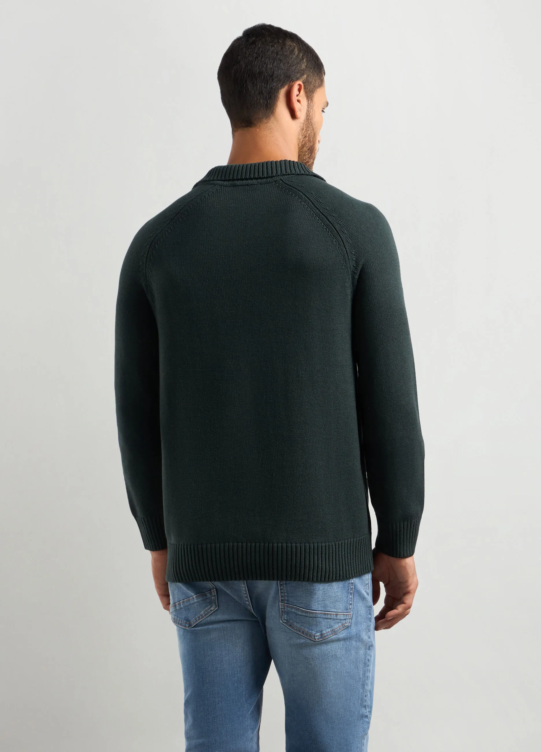 J. HART & BROS  Maglione colletto polo in misto cotone uomo