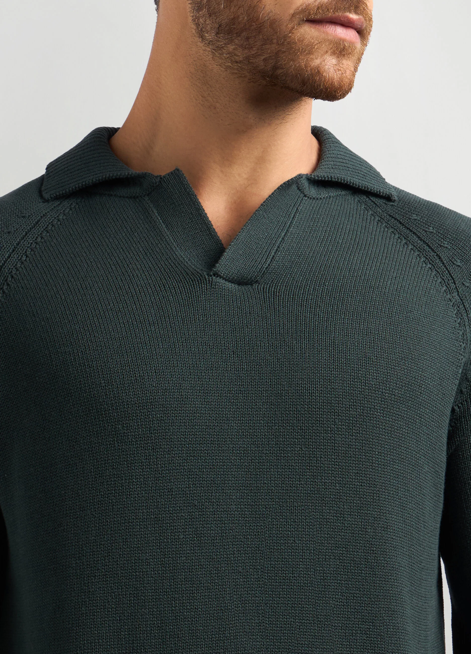 J. HART & BROS  Maglione colletto polo in misto cotone uomo